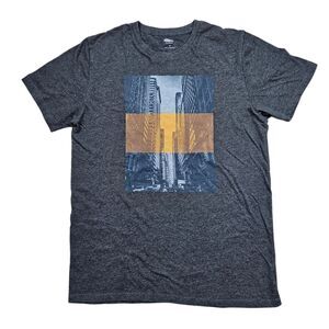 Old Navy City Graphic Tee Shirt Mens Medium Gray Short Sleeve Crew Neck